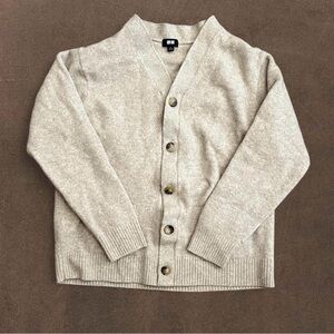 Men's Beige Cardigan Sweater
